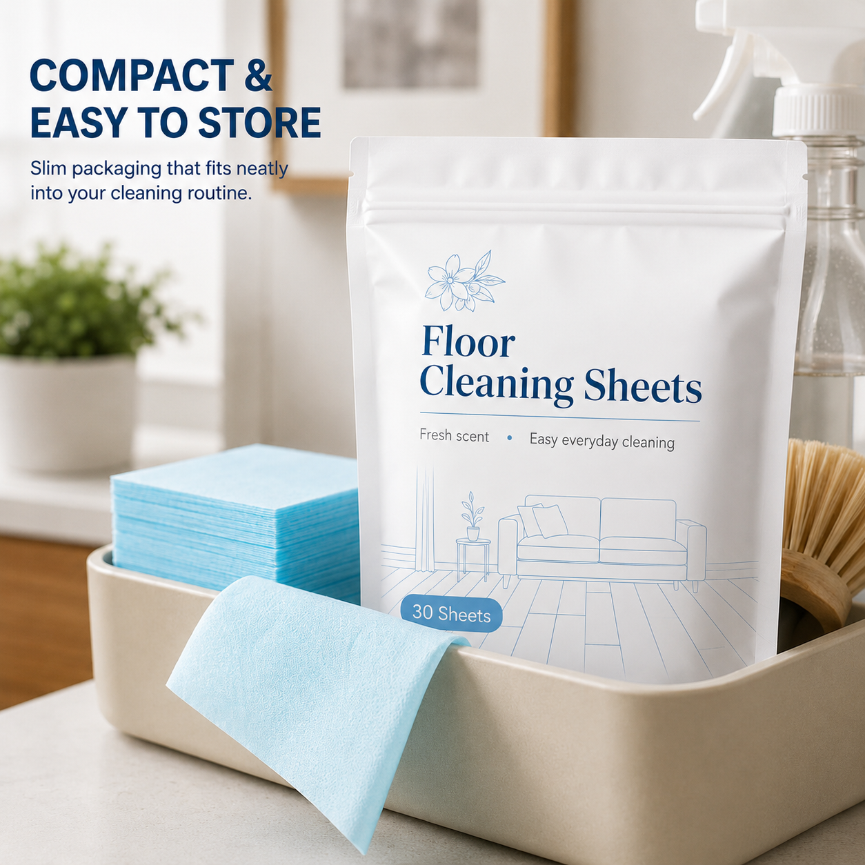 Floor Cleaning Wipes—Instant Cleaning, No Residue